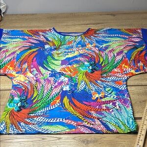 Women’s Tara Grinna Vibrant Multicolor Abstract Beach Cover Up Size Medium